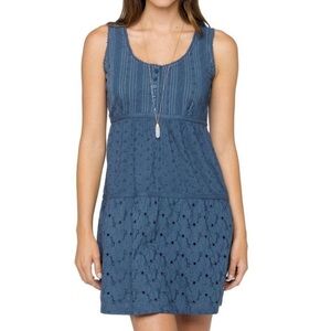 Prana Kendall Dress Medium Blue Eyelet and lace Sleeveless
